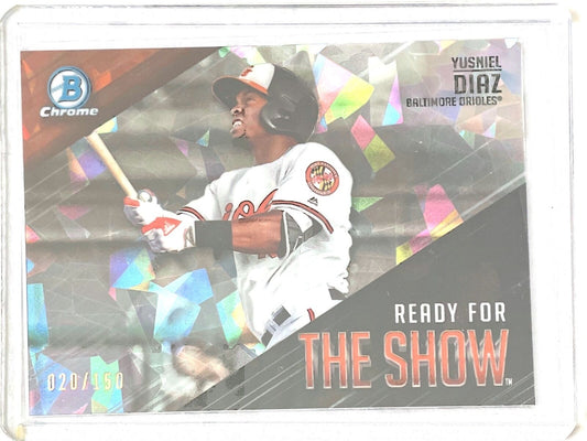 YUSNIEL DIAZ 2019 BOWMAN CHROME READY FOR THE SHOW ATOMIC REFRACTOR #D /150