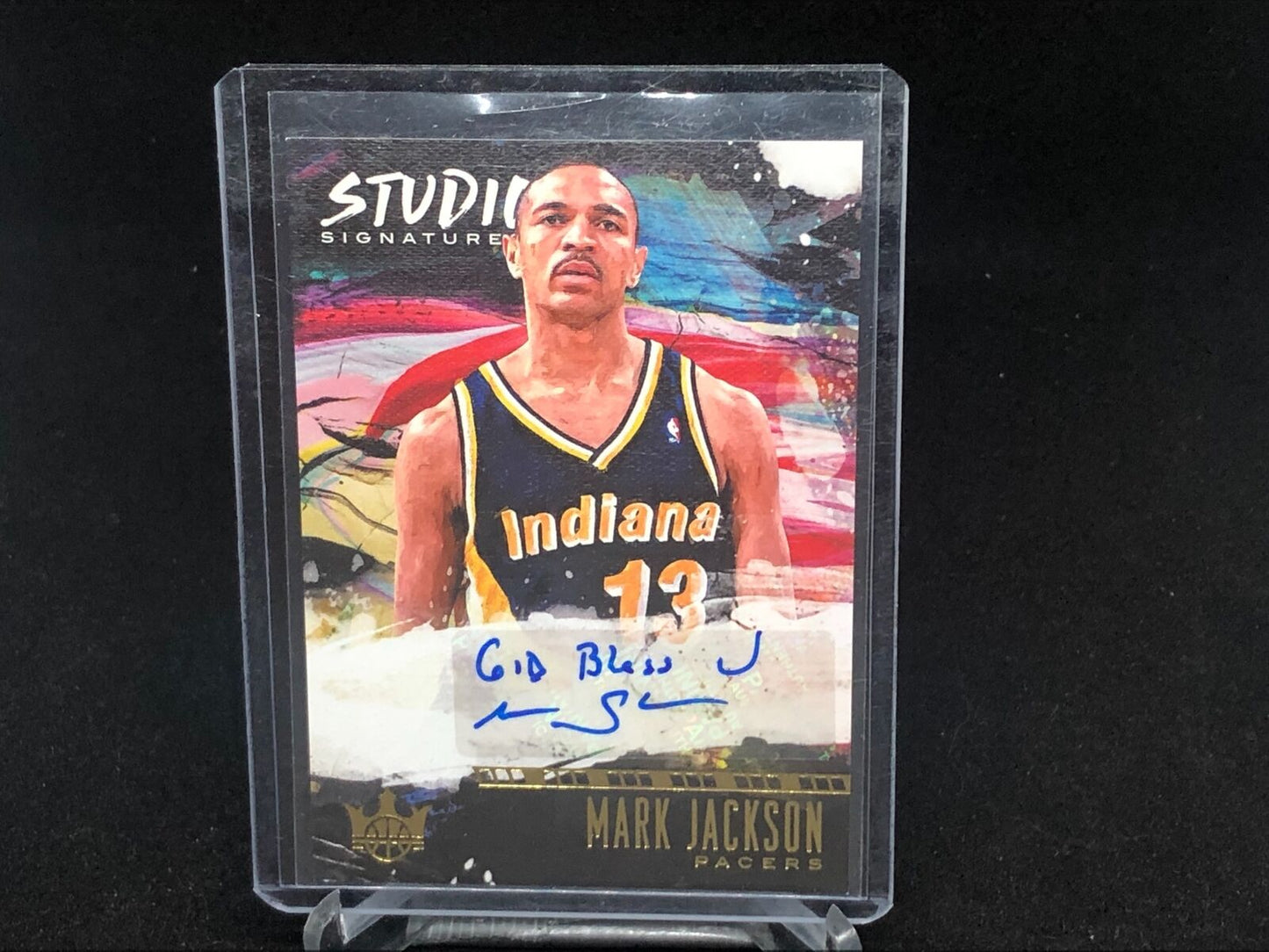 MARK JACKSON 2018-19 PANINI COURT KINGS STUDIO SIGNATURES AUTO #D 32/49