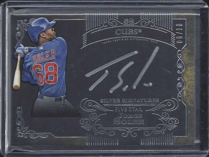 JORGE SOLER 2015 TOPPS 5 FIVE STAR SILVER SIGNATURES CUBS ON CARD AUTO #D 8/10