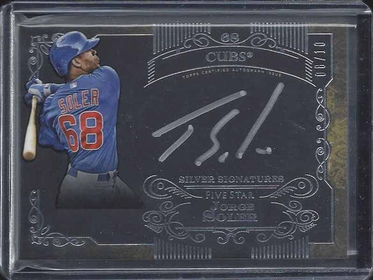 JORGE SOLER 2015 TOPPS 5 FIVE STAR SILVER SIGNATURES CUBS ON CARD AUTO #D 8/10