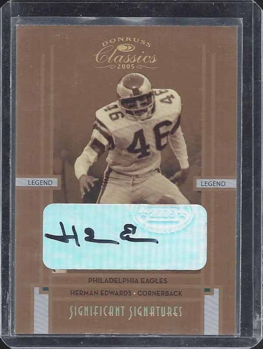 HERMAN EDWARDS 2005 DONRUSS CLASSICS SIGNIFICANT SIGNATURES AUTO #D 42/100