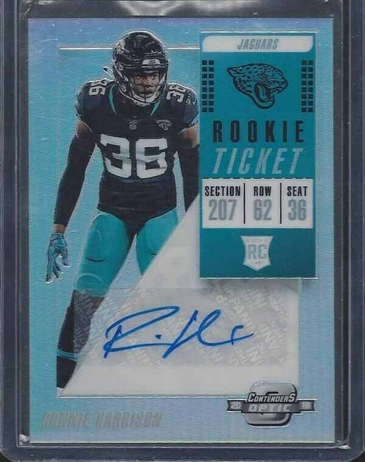 RONNIE HARRISON 2018 CONTENDERS OPTIC ROOKIE TICKET SILVER HOLO JAGUARS AUTO RC