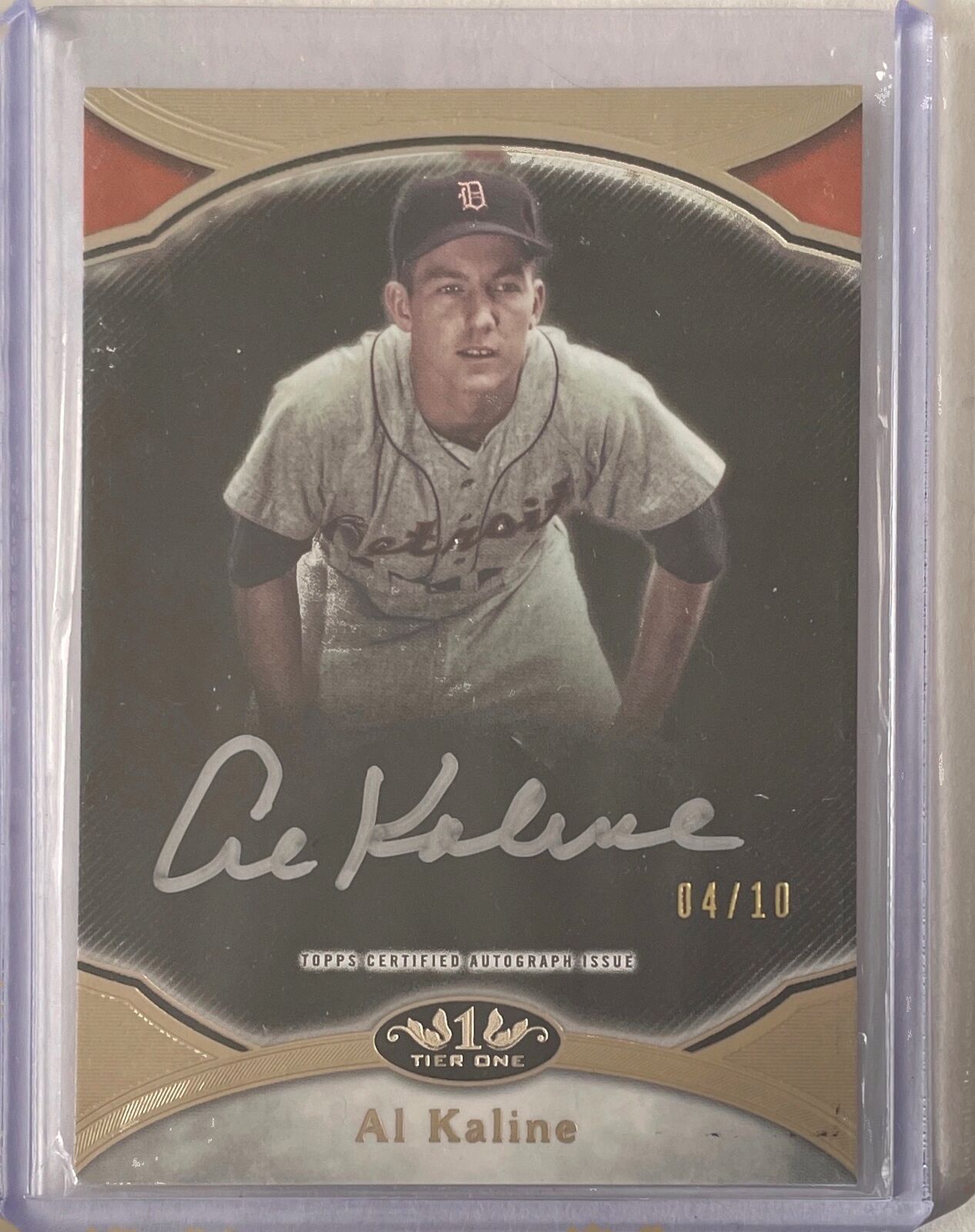 AL KALINE 2020 TOPPS TIER ONE BLACK SILVER INK ON CARD AUTO #D 04/10