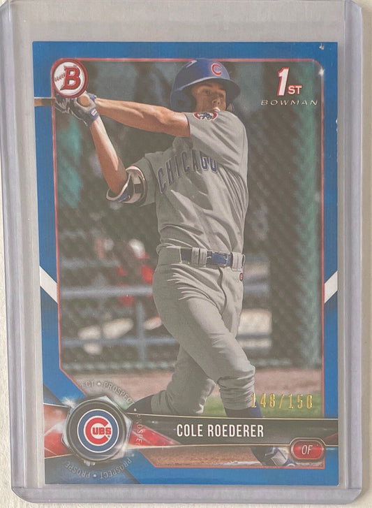 COLE ROEDERER 2018 BOWMAN PAPER 1ST PROSPECT BLUE #D 148/150