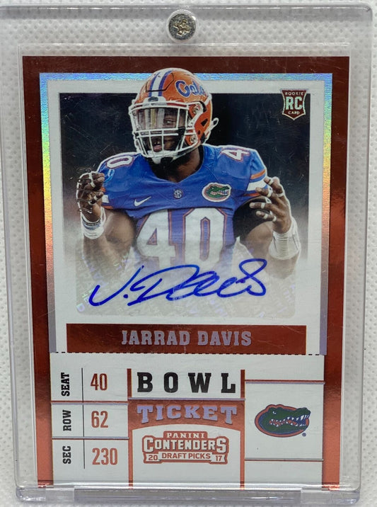 JARRAD DAVIS 2017 PANINI CONTENDERS DRAFT PICKS BOWL TICKET AUTO RC #D 27/99