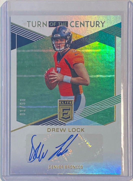 DREW LOCK 2019 PANINI DONRUSS ELITE TURN OF THE CENTURY AUTO ROOKIE RC #D 01/99