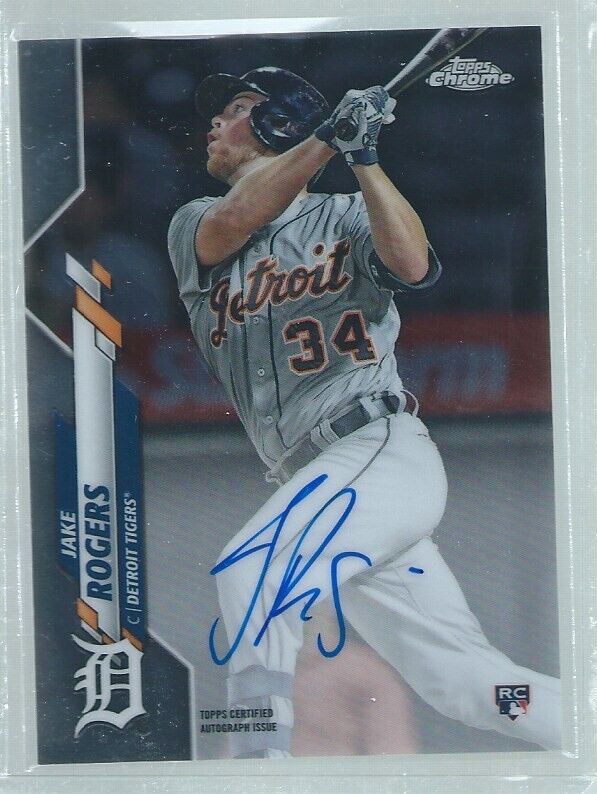 JAKE ROGERS 2020 TOPPS CHROME ON CARD AUTO ROOKIE RC