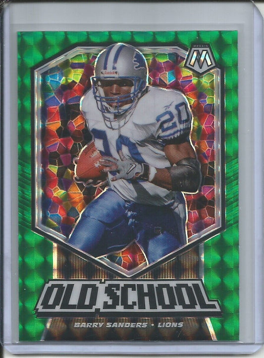 BARRY SANDERS 2019-20 PANINI MOSAIC OLD SCHOOL GREEN PRIZM LIONS
