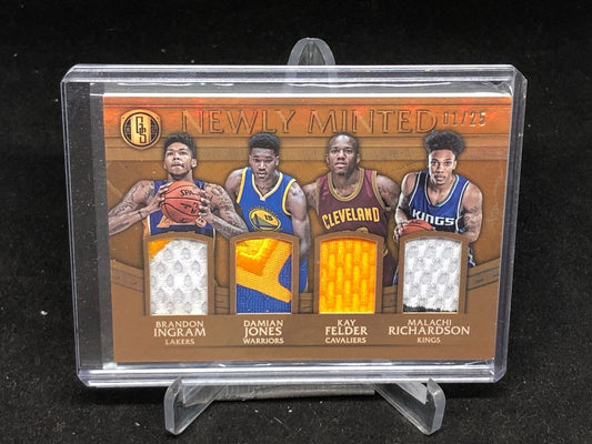 BRANDON INGRAM JONES FELDER RICHARDSON 2016-17 GOLD STANDARD PATCH RC #D 1/25