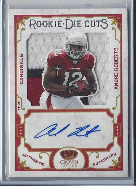 ANDRE ROBERTS 2010 CROWN ROYALE DIE CUT SILHOUETTE 3 COLOR PATCH AUTO RC #D 7/10