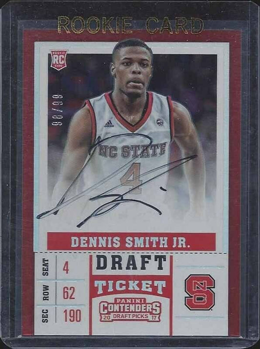 DENNIS SMITH JR 2019 CONTENDERS DRAFT TICKET FOIL ROOKIE ON CARD AUTO RC #D /99