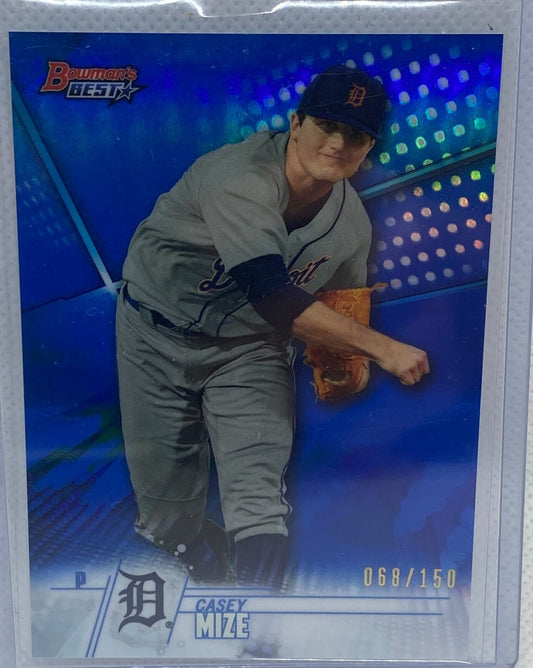 CASEY MAZE 2018 TOPPS BOWMANS BEST BLUE REFRACTOR PROSPECT #D 068/150