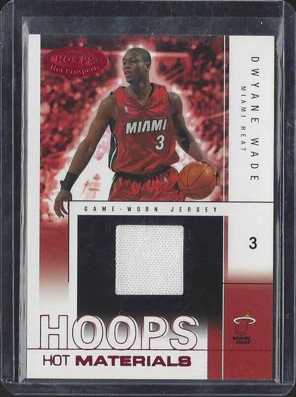 DWYANE WADE 2004-05 HOT PROSPECTS HOOPS RED HOT MATERIALS JERSEY #D 9/50