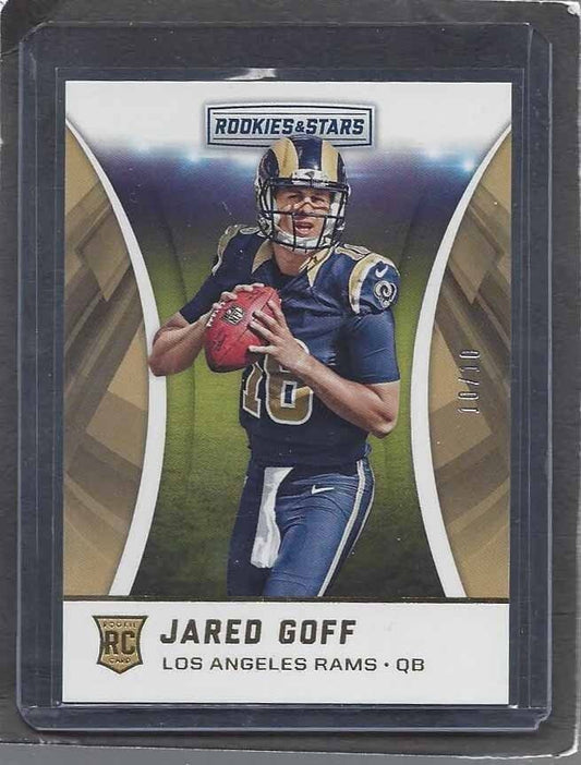 JARED GOFF 2016 ROOKIES & STARS GOLD RAMS ROOKIE RC #D 10/10