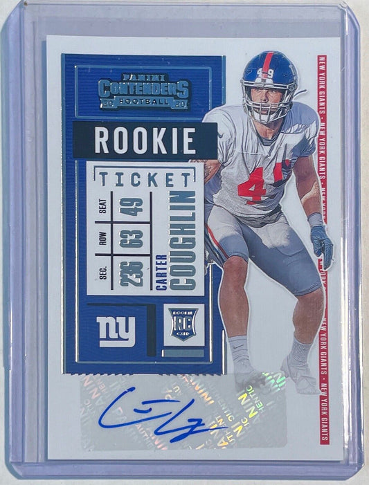 CARTER COUGHLIN 2020 PANINI CONTENDERS ROOKIE TICKET AUTO ROOKIE RC #272