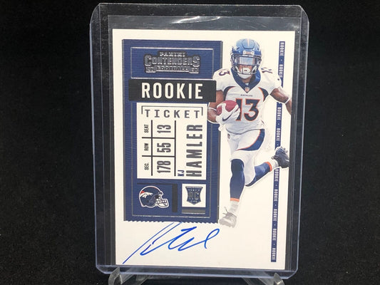 KJ HAMLER 2020 PANINI CONTENDERS ROOKIE TICKET ON CARD AUTO RC # 119