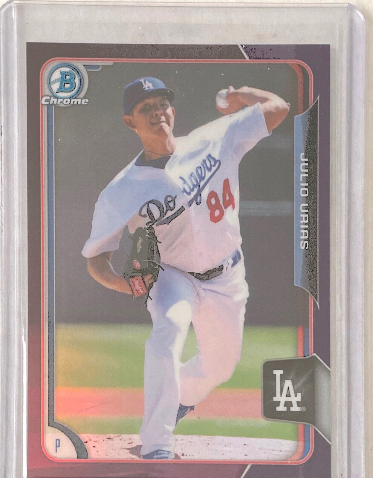 JULIO URIAS 2015 BOWMAN CHROME PROSPECT PURPLE REFRACTOR #D 206/250