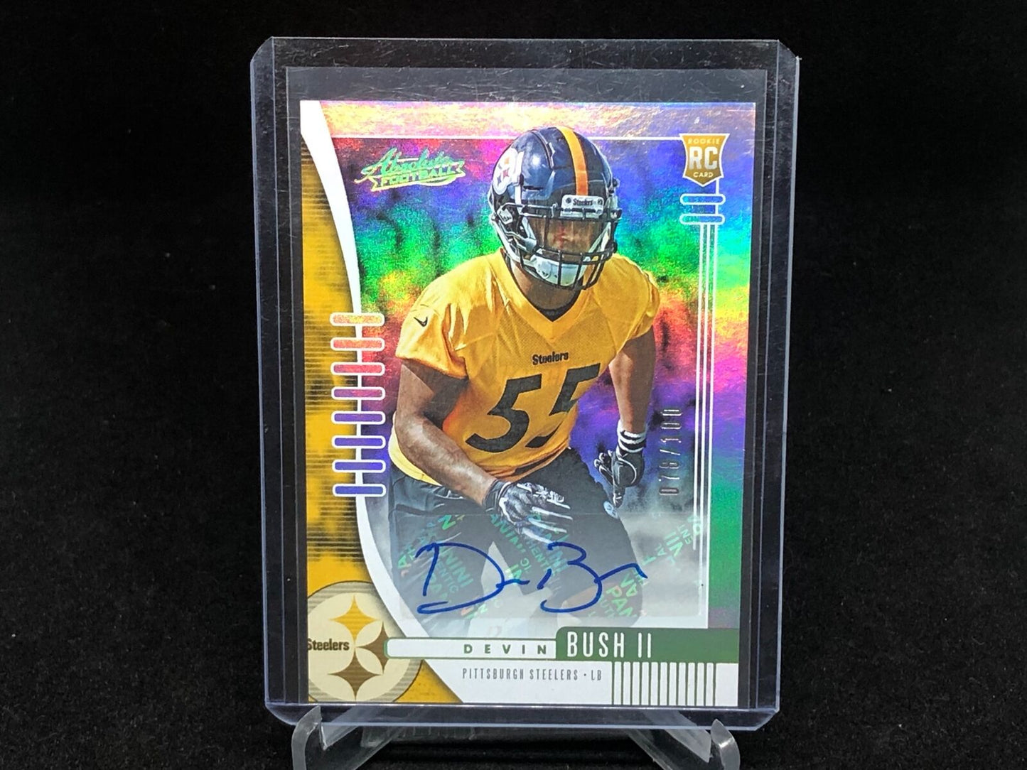 DEVIN BUSH 2019 PANINI ABSOLUTE SILVER FOIL AUTO RC #D 78/100