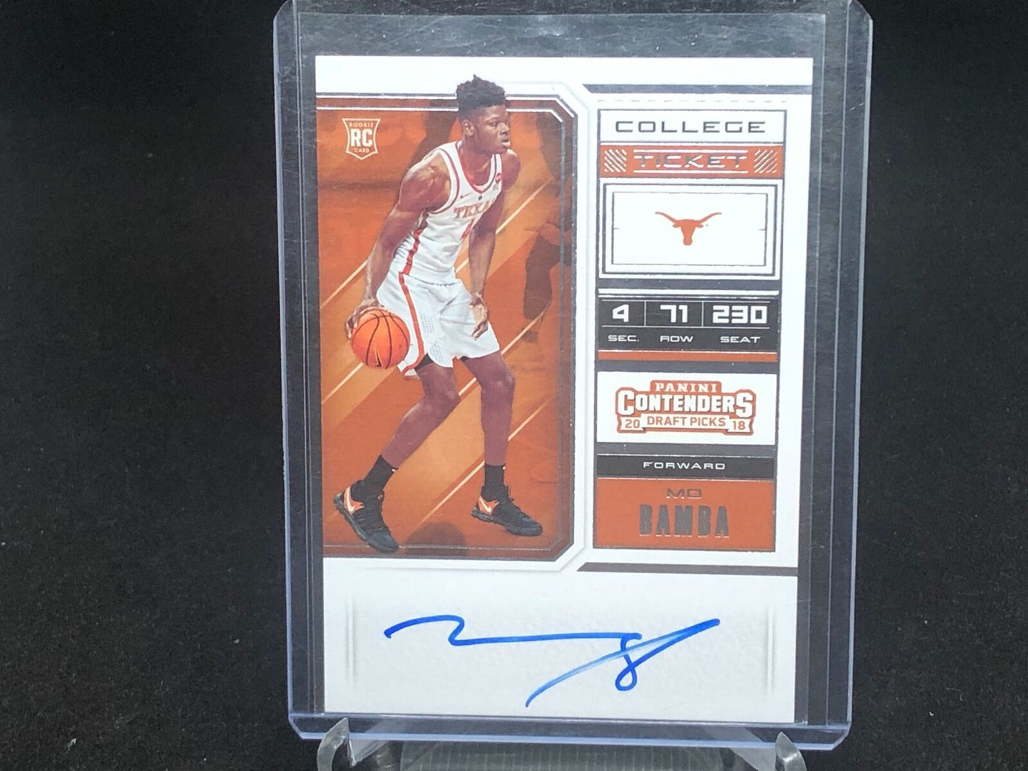 MO BAMBA 2018-19 PANINI CONTENDERS DRAFT PICKS COLLEGE TKT ON CARD AUTO RC # 52