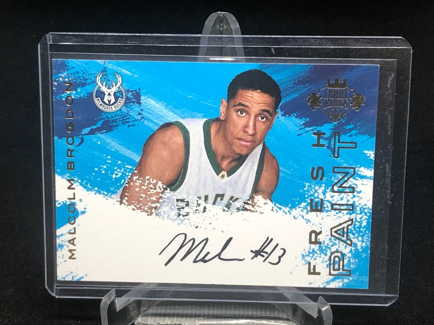 MALCOLM BROGDON 2016-17 COURT KINGS FRESH PAINT ON CARD AUTO RC #D /200