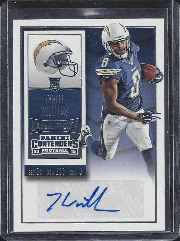 TYRELL WILLIAMS 2015 PANINI CONTENDERS ROOKIE TICKET CHARGERS TRUE RC AUTO #284
