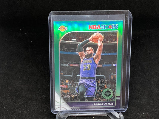 LEBRON JAMES 2019-20 PANINI HOOPS PREMIUM STOCK GREEN PRIZM # 87
