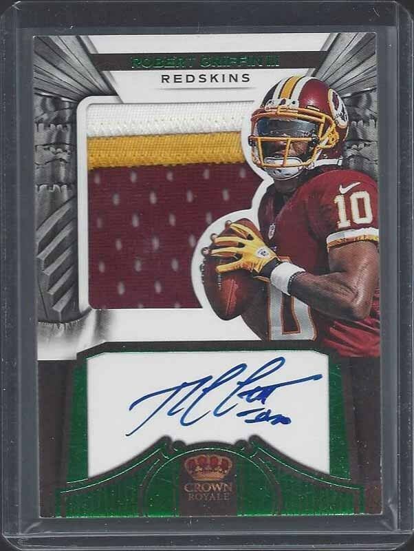 ROBERT GRIFFIN III 2012 CROWN ROYALE GREENE SILHOUETTE 3 CLR PATCH AUTO RC /49
