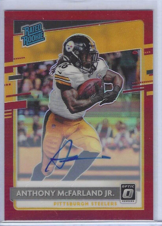 ANTHONY MCFARLAND JR 2020 DONRUSS OPTIC RED RATED ROOKIE AUTO RC #D /50