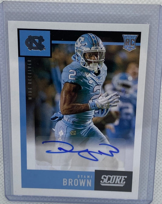 DYAMI BROWN 2021 PANINI CHRONICLES SCORE DRAFT PICKS AUTO RC #SA-DYB