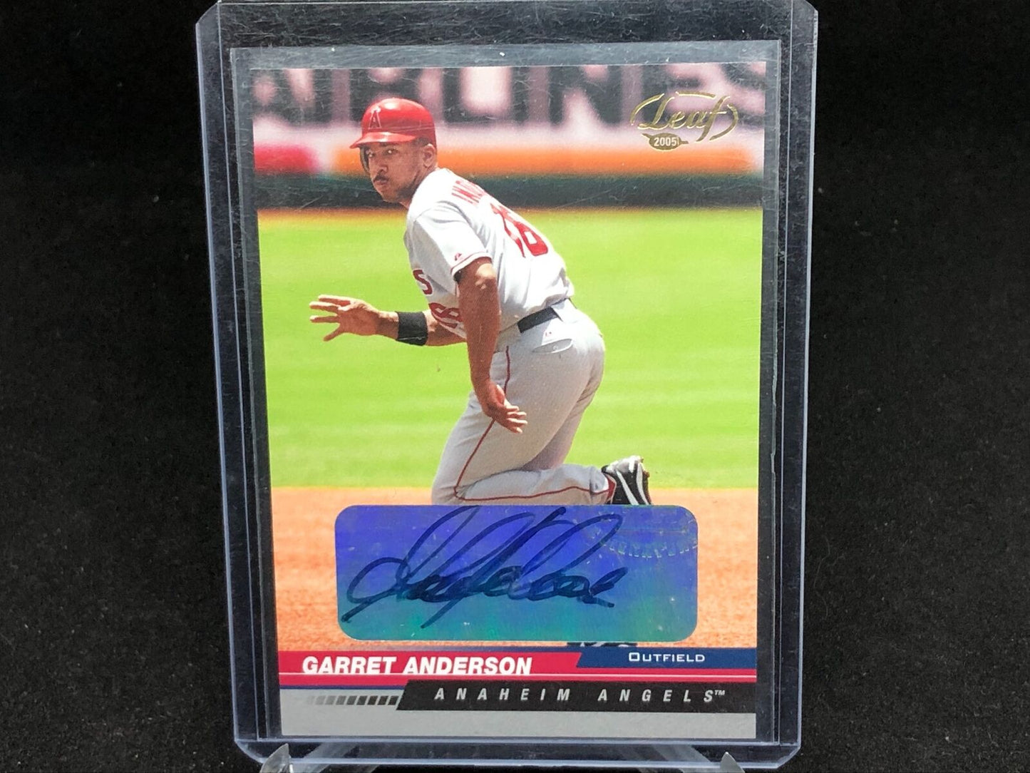 GARRET ANDERSON 2004 LEAF DONRUSS PLAYOFF AUTO #D 5/10