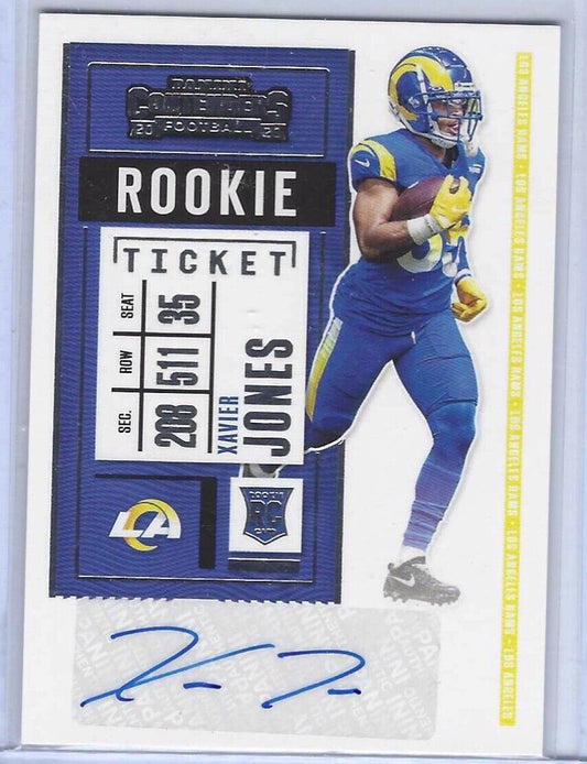 XAVIER JONES 2020 PANINI CONTENDERS ROOKIE TICKET AUTO RC #287