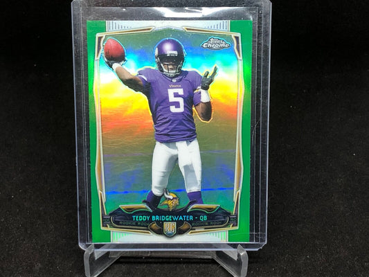 TEDDY BRIDGEWATER 2014 TOPPS CHROME GREEN REFRACTOR RC # 173