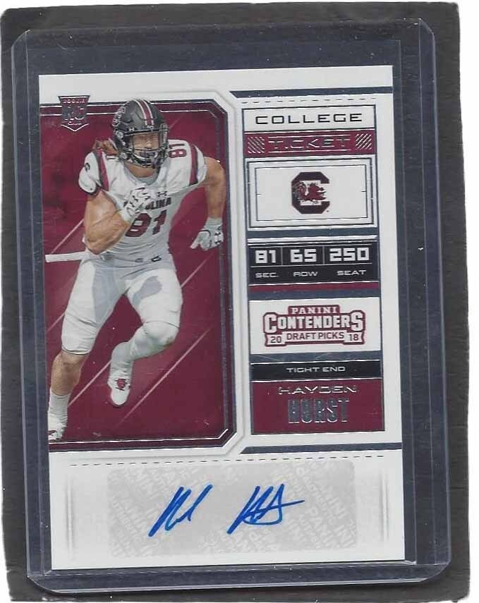 HAYDEN HURST 2018 CONTENDERS DRAFT PICK COLLEGE TICKET ROOKIE AUTO RC #189