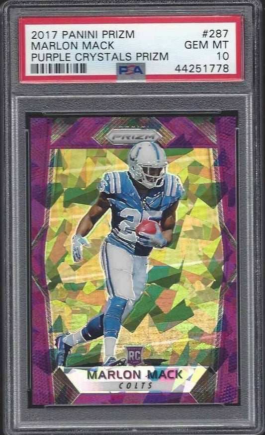 MARLON MACK 2017 PANINI PRIZM PURPLE CRYSTALS ROOKIE PRIZMS RC /75 PSA 10 POP 3