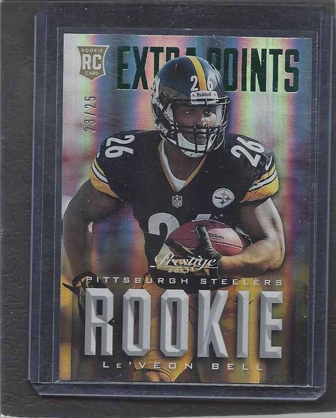 LE'VEON BELL 2013 PRESTIGE EXTRA POINTS GREEN ROOKIE RC #D 23/25