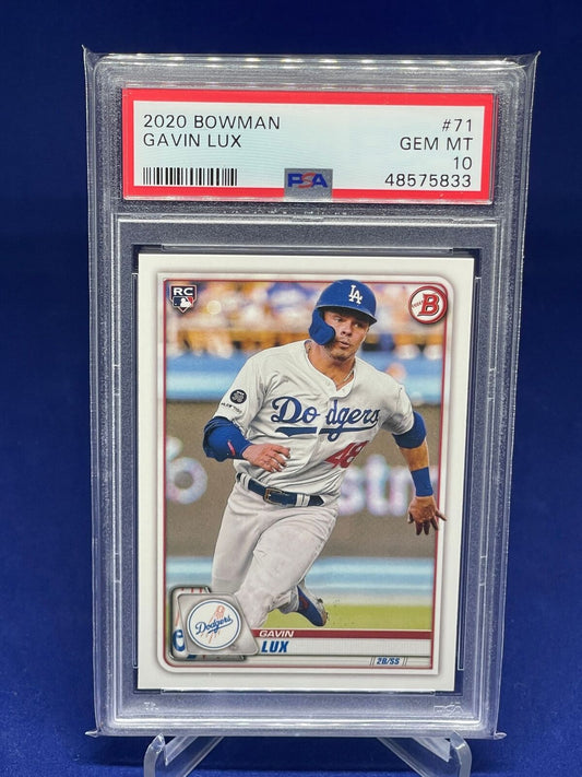 GAVIN LUX 2020 BOWMAN ROOKIE RC #71 PSA 10 GEM MINT