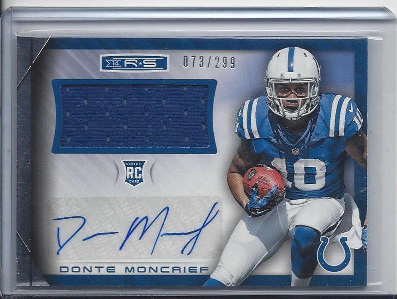 DONTE MONCRIEF 2014 ROOKIES & STARS COLTS ROOKIE JERSEY AUTO RC #D 299/299