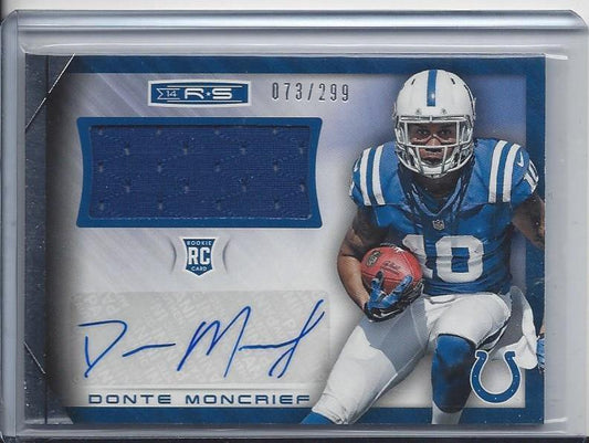 DONTE MONCRIEF 2014 ROOKIES & STARS COLTS ROOKIE JERSEY AUTO RC #D 299/299