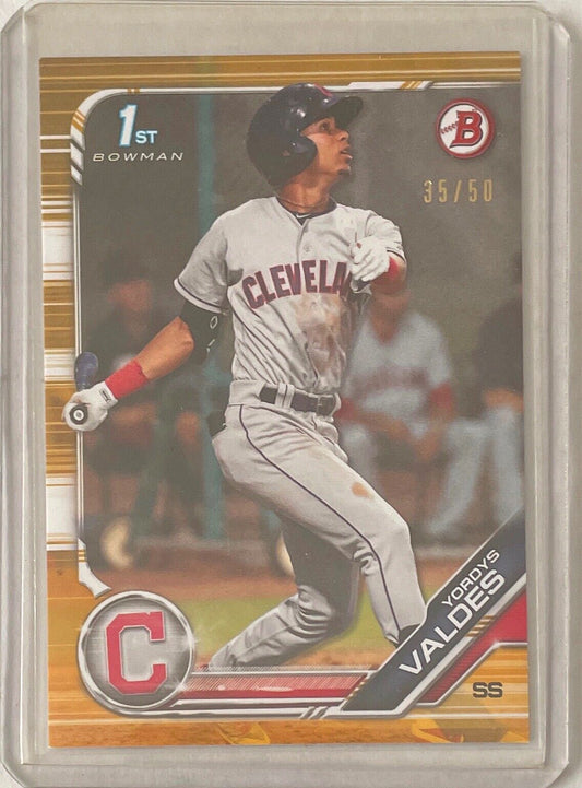 YORDYS VALDES 2019 BOWMAN PAPER 1ST PROSPECT GOLD #D 35/50