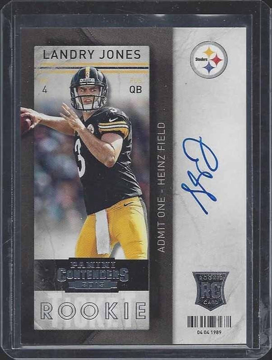 LANDRY JONES 2013 PANINI CONTENDERS ROOKIE TICKET STEELERS ON CARD AUTO RC #220