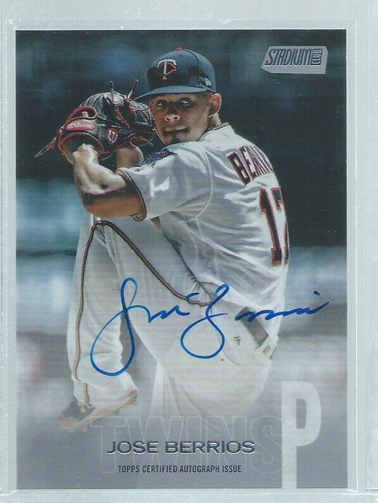 JOSE J.O. BERRIOS 2018 TOPPS STADIUM CLUB ON CARD AUTO