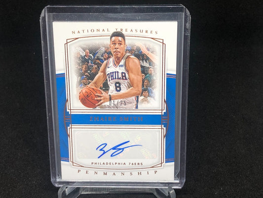 ZHAIRE SMITH 2019-20 NATIONAL TREASURES BRONZE PENMANSHIP AUTO RC #D 1/25