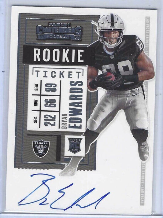 BRYAN EDWARDS 2020 PANINI CONTENDERS ROOKIE TICKET ON CARD AUTO RC #130