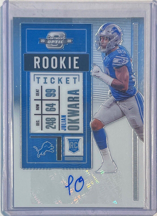 JULIAN OKWARA 2020 PANINI CONTENDERS OPTIC ROOKIE TICKET AUTO ROOKIE RC #169