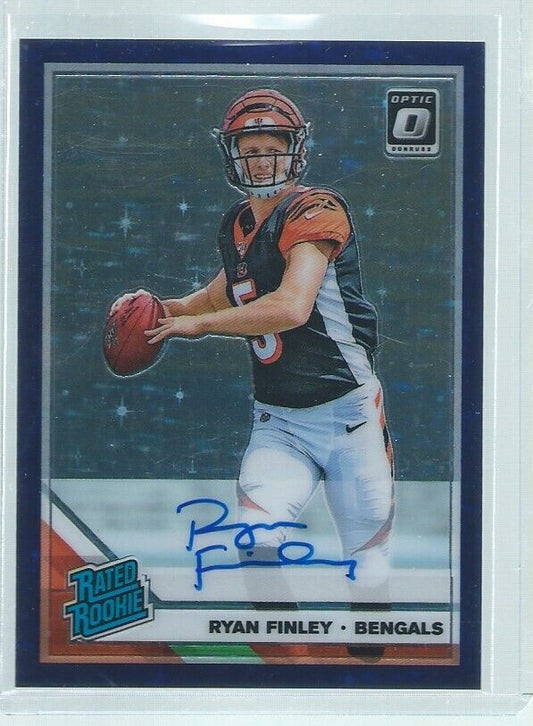 RYAN FINLEY 2019 DONRUSS OPTIC RATED ROOKIE AUTO PRIZM PURPLE STARS RC #D 3/50