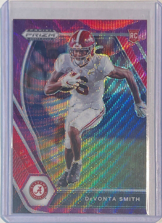 DEVONTA SMITH 2021 PANINI PRIZM DRAFT PICKS PURPLE WAVE PRIZM ROOKIE RC #101