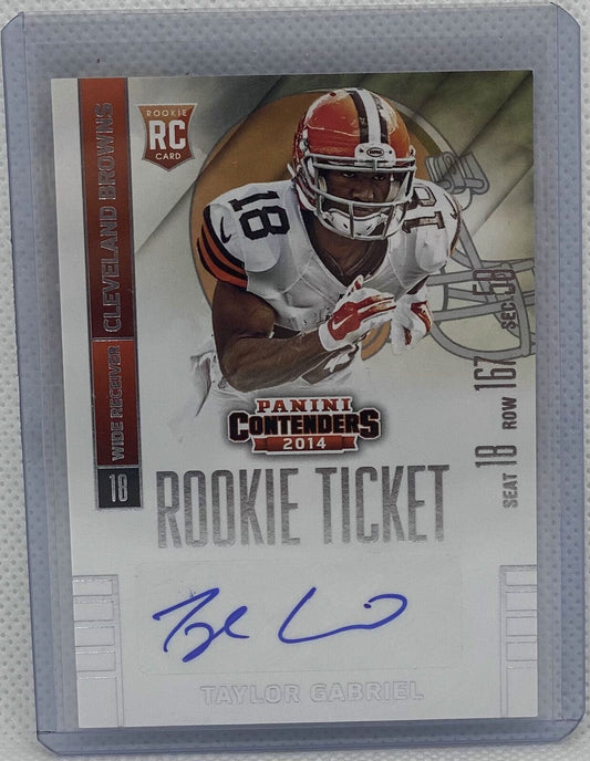 TAYLOR GABRIEL 2014 CONTENDERS ROOKIE TICKET SP VARIATION AUTO RC #197