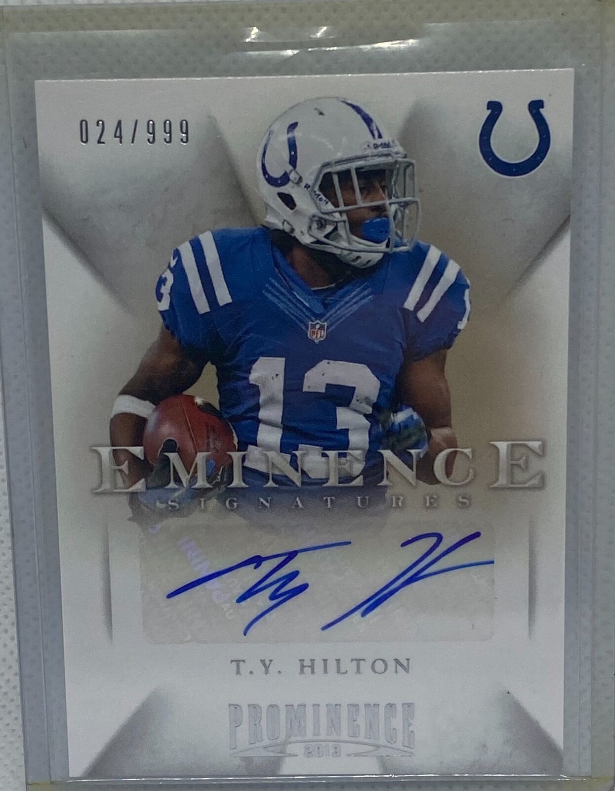 T.Y. HILTON 2013 PANINI PROMINENCE EMINENCE SIGNATURES AUTO #D 24/999