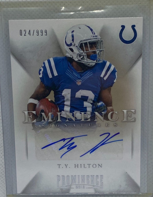 T.Y. HILTON 2013 PANINI PROMINENCE EMINENCE SIGNATURES AUTO #D 24/999