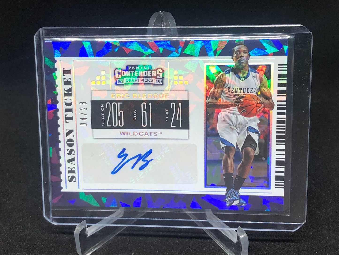 ERIC BLEDSOE 2019-20 PANINI CONTENDERS DRAFT PICKS BLUE CRACKED ICE AUTO #D 4/23